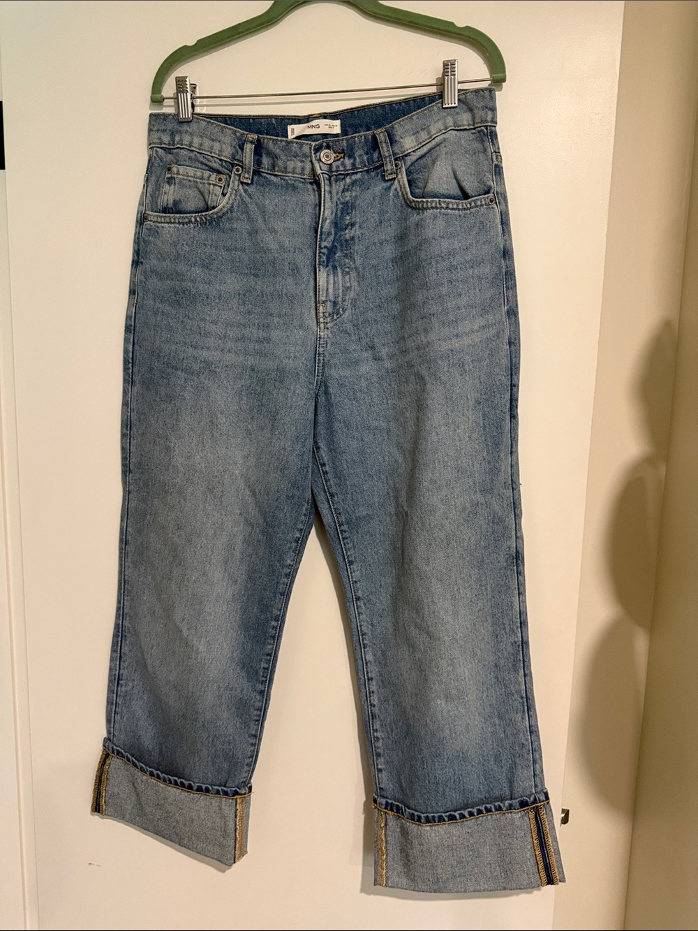 Mango Women's Cropped Straight Jeans with Cuffs
